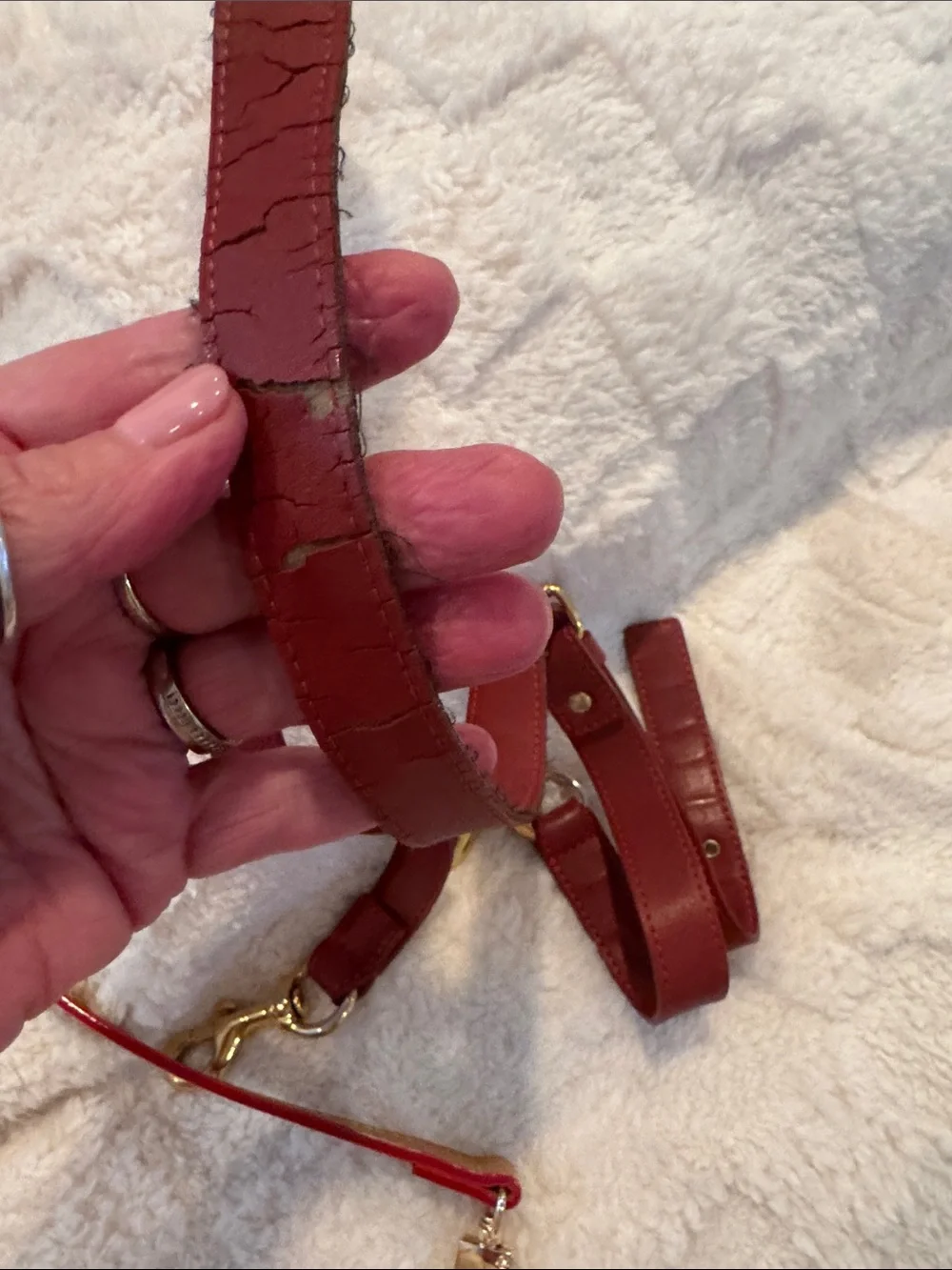 Chloe Red Leather Hobo with Logo Tag and tassel